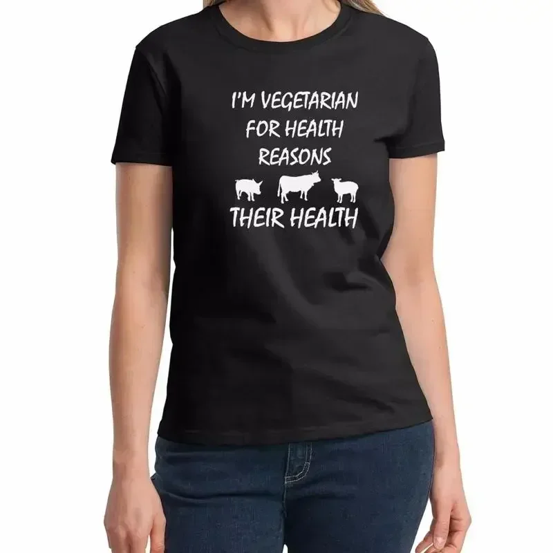 Ladies I'm Vegetarian For Health Reasons T Shirt Funny Veggie Lovers GifT