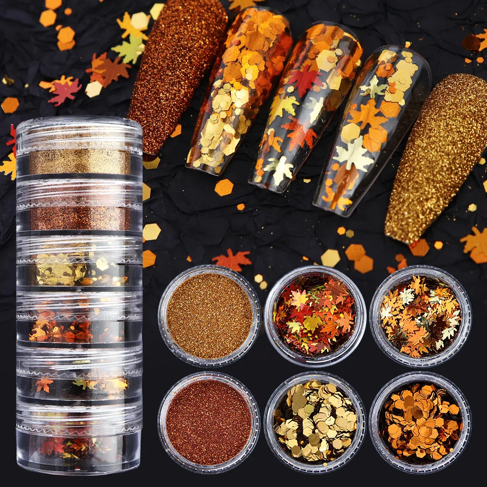 

6 шт., блестящие смолы, осенние блестки для эпоксидной смолы, эффект свитера, порошок, кленовые листья, осень-зима, наполнители для форм из смолы «сделай сам»