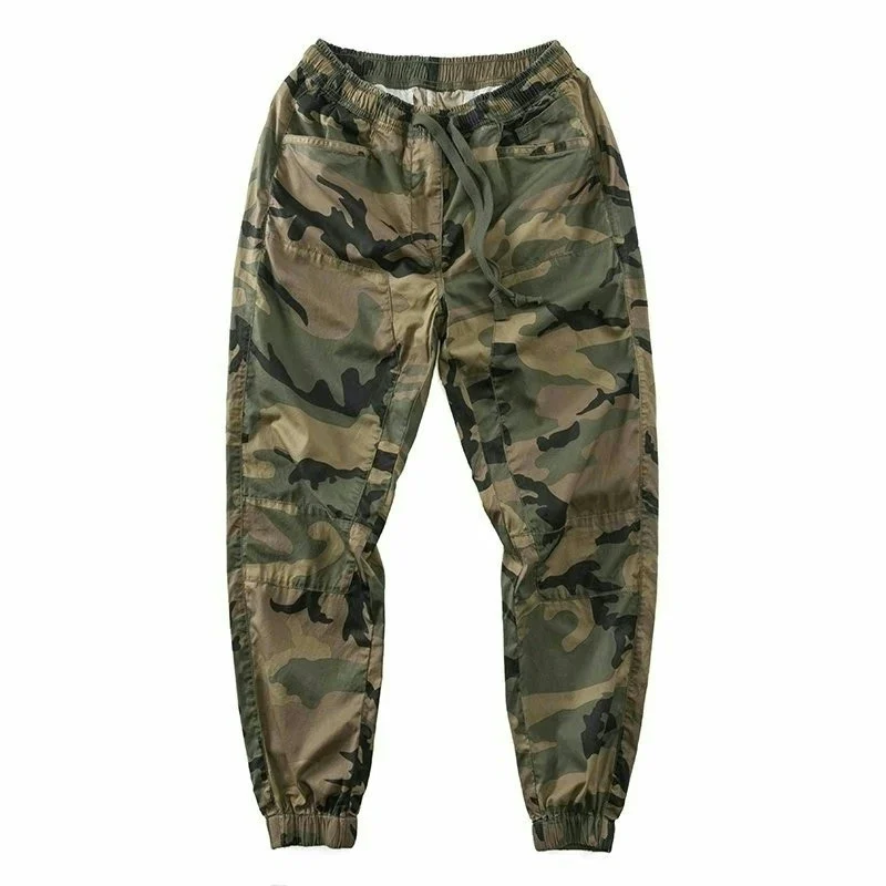Pantaloni da lavoro in cotone a gamba dritta mimetica da uomo Pantaloni lunghi autunnali larghi in puro cotone giovanile