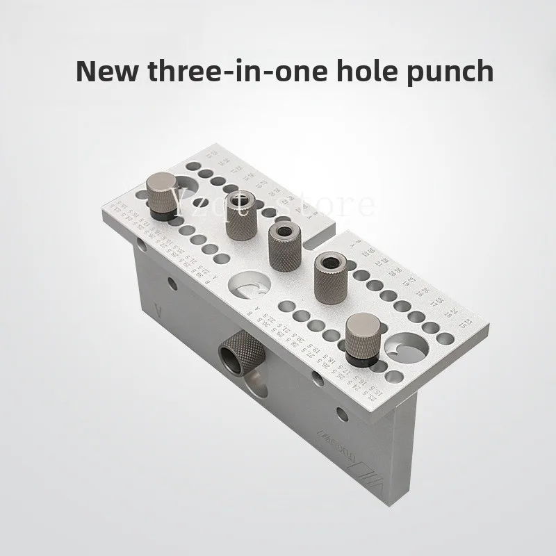 New 3 in 1 Hole Punch Hole Opener Positioner Round Wood Tenon 2 in 1 Woodworking Connection DIY Wu New Tools