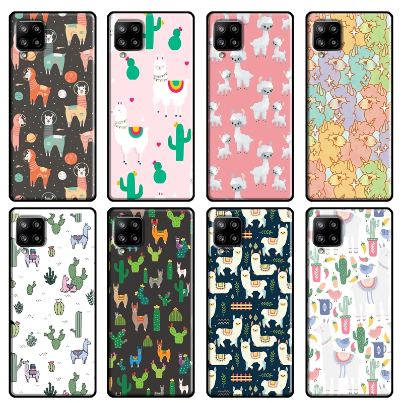 Llama Alpaca pattern For Samsung Galaxy A12 A52 A72 A71 A51 A41 A31 A70 A50 A40 M31 A02 A20e A21S Phone Cover