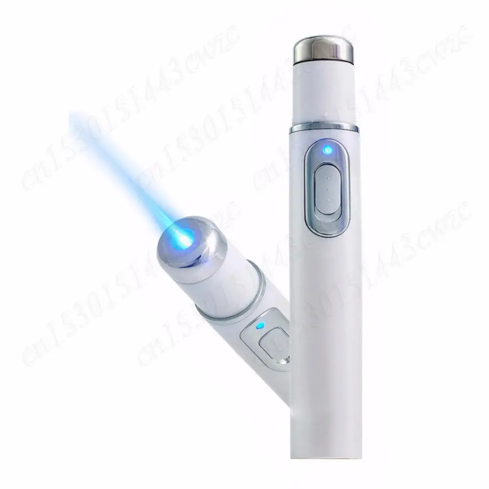 블루라이트 치료 여드름 펜 레이저 온열 눈 마사지기 눈 마사지 무해한 눈 마사지 도구, 눈의 다크서클 및 눈가 붓기 완화 펜