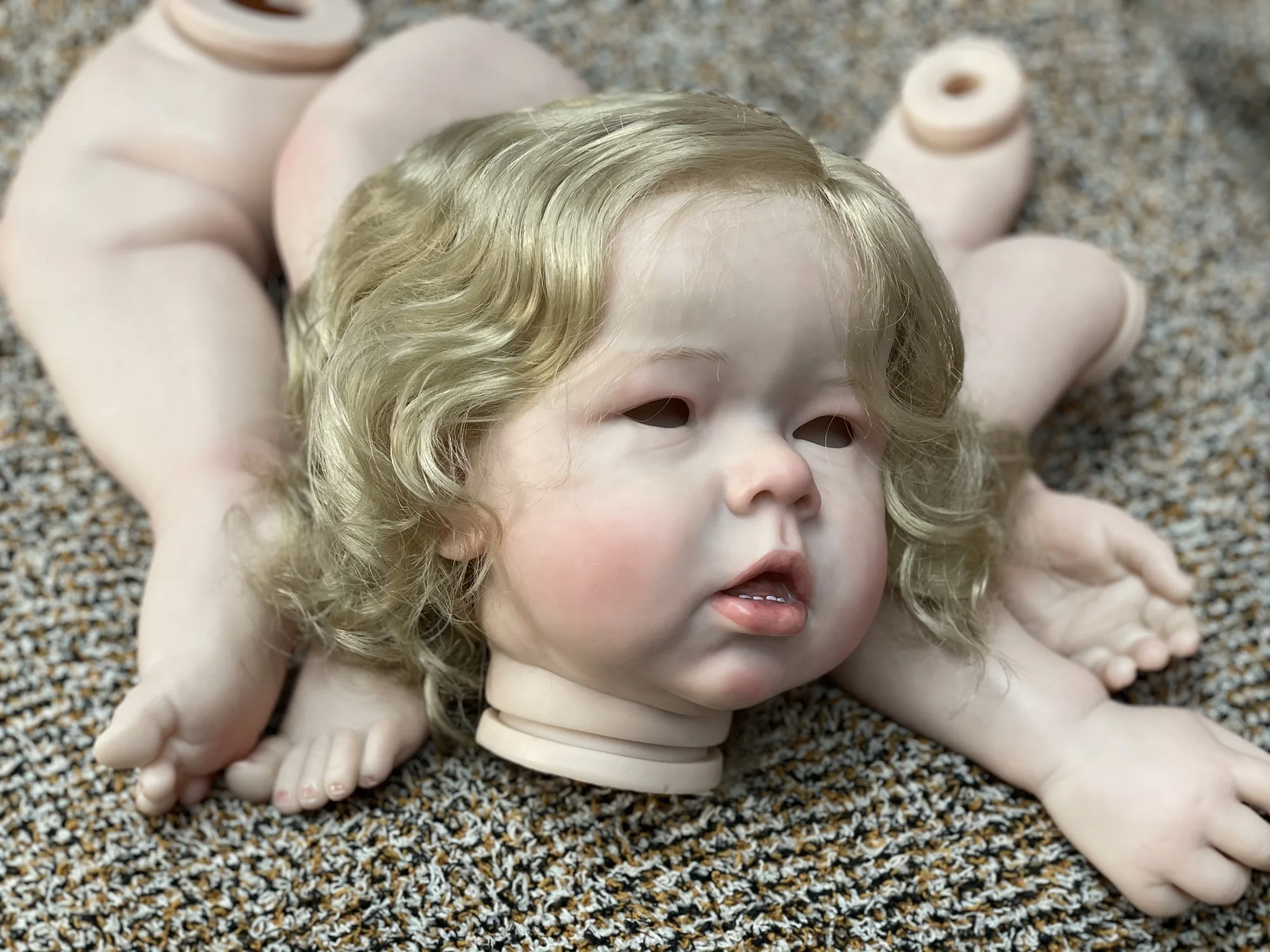 26Inch Unassembled Liam Reborn Doll Kits with Rooted Hair 3D Painted Skin Visible Veins Kits Lifelike Cute Bebe Reborn Dolls