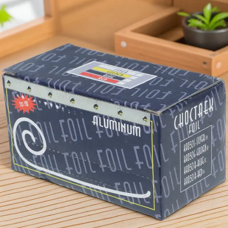 1 x rolo grosso folhas de folha de cabeleireiro antiaderente para coloração de cabelo destacando salão de beleza arte do prego uso da cozinha folha de alumínio pré-cortada