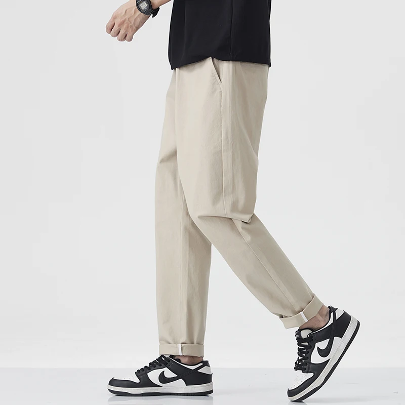 

Премиальные повседневные брюки 2025 года, мужские, хлопковые, прямые, зауженные, деловые, длинные, для осени, весны, лета