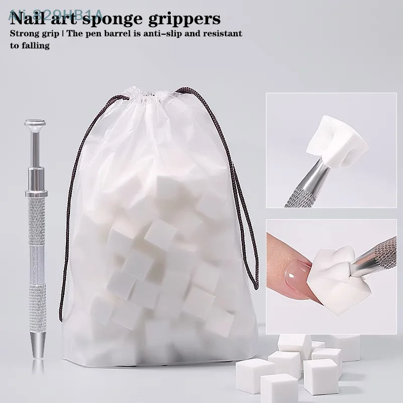 Claws Nail Sponge Alloy Grabber Manicure Art Sponges Nail Rhinestones Gripper Nail Art Tools For Nail Supplies Nail Accessories