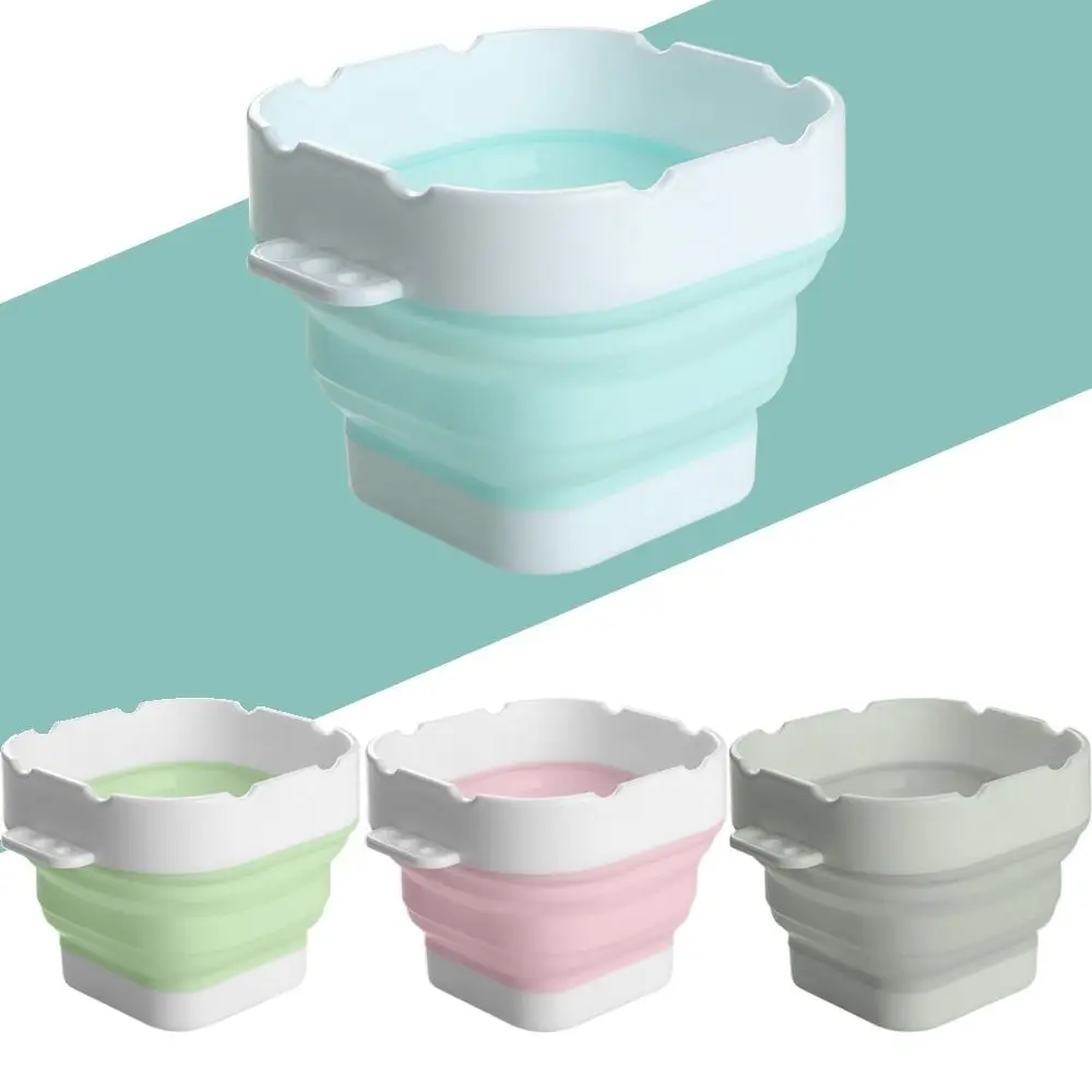 Morandi Cor Mini Paint Bucket, Dobrável, Reutilizável, Dobrável Lavatório, Portátil, Anti-Slip, Escova Limpador, Pintura a óleo