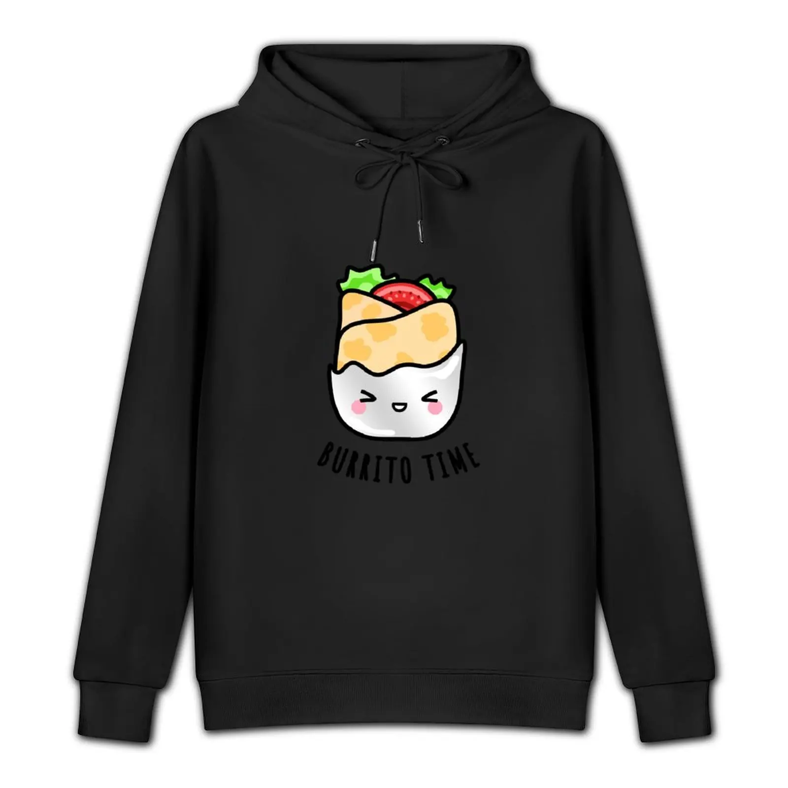 Cute Burrito Wrap Illustration Kawaii Drawings by BlueberryMoon Pullover Hoodie fashion men designer hoodies