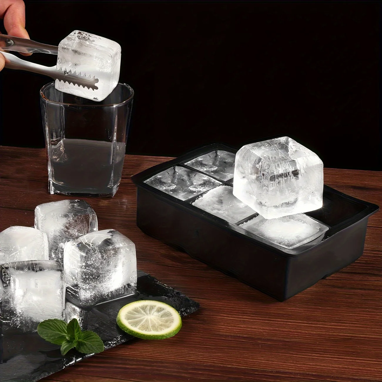 4/6/8/15 Grid Big Ice Tray Mold Giant Jumbo Large Food Grade Silicone Ice Cube Square Tray Mold DIY Ice Maker Ice Cube Tray