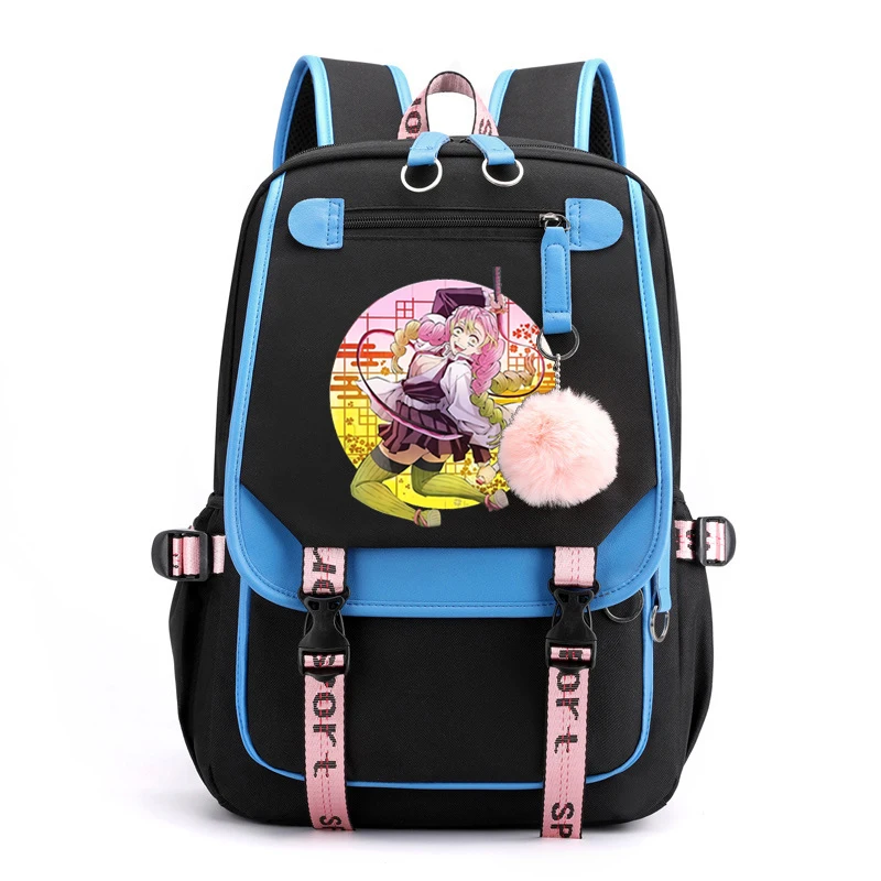 Large Capacity Demon Slayer Anime Men Fishing Hunting White Bag Backpack Softback Outdoor Demon Slayer Camping Laptop Backpack