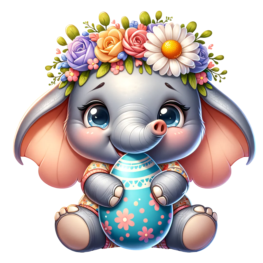 

Форма для выпечки из силикона «Пасхальный венок с детенышем слона, держащим яйцо» для украшения тортов, шоколада и помадки