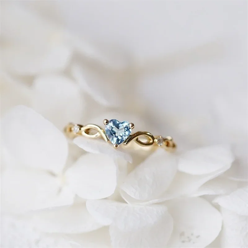 Bague en cuivre incrusté de Zircon pour femmes, bijoux de tempérament à la mode, Simple et brillant, beau cœur de pêche de haute qualité, nouvelle collection