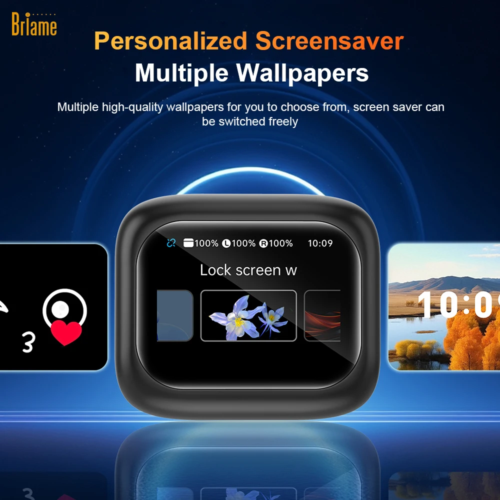 سماعات بلوتوث صغيرة من Briame مع شاشة LED سماعات رأس لاسلكية مع ميكروفون لجميع الأجهزة لعبة سماعة الرأس الرياضية #3