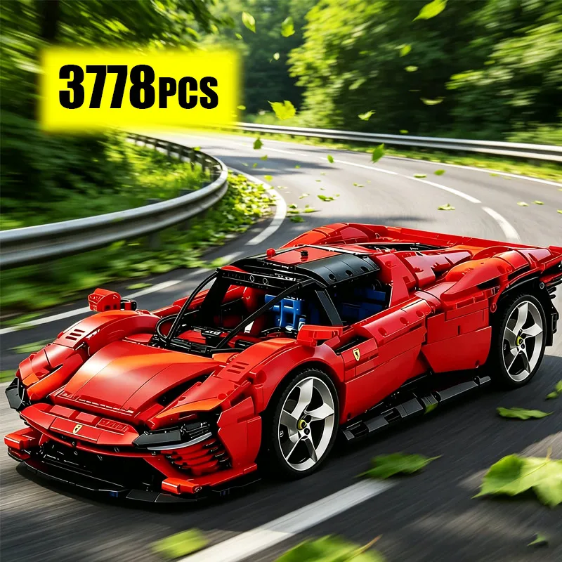 

Набор технических строительных блоков 3778 деталей, масштаб 1:8, красный гиперкар SP3, модель суперкара MOC, игрушка для сборки, подарки на день рождения для мальчиков