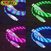 NNBILI USB Type C Cable 3A Fast Charging Data Cord for Samsung Xiaomi OPPO Huawei Phone Charger Micro USB Wire LED Cable