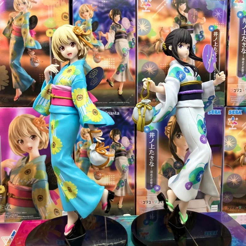 

[В наличии] Оригинальная аниме-игрушка Sega Lycoris Recoil Nishikigi Chisato Inoue Takina Yukata Стиль 19 см Фигурка Модель Девушка Орнамент Gif