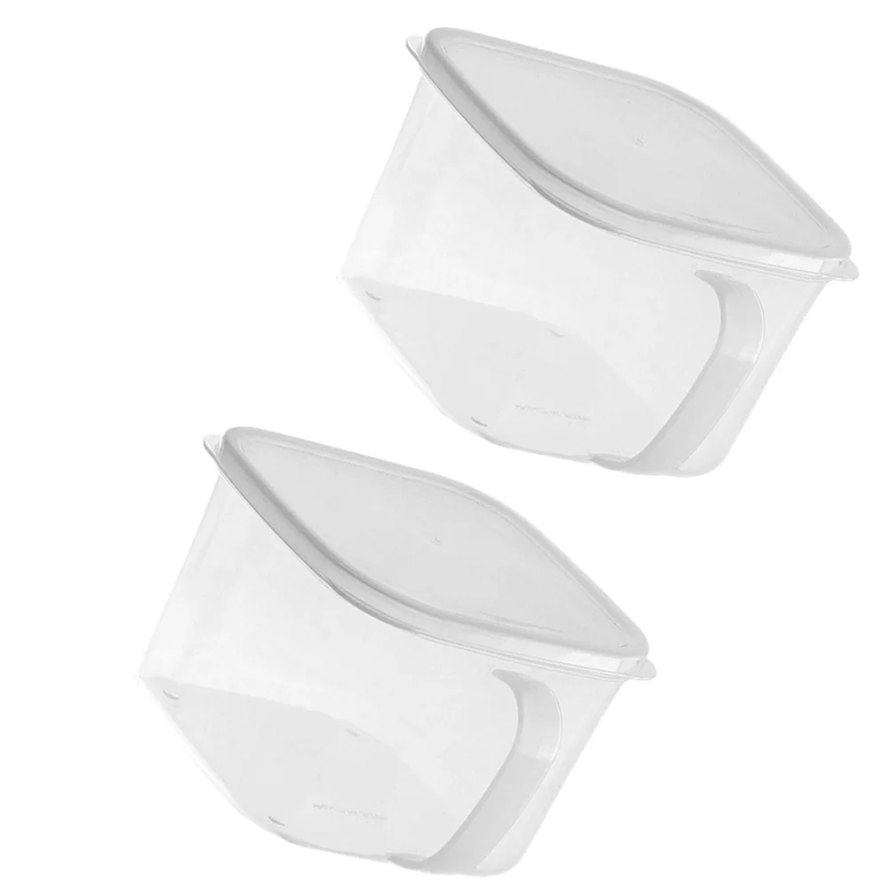

2Pcs Food Storage Containers Multipurpose PP Pe Material Lid Handle Kitchen Cereal Organizer Dry Food Can Snack Keeper