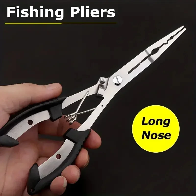 Stainless Steel Fishing Pliers Set with Non-Slip Handle, Hook Remover & Durable Fishing Scissors, Multifunctional Fishing Tackle