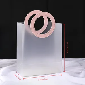 10 pçs sacos de presente saco de embalagem de pvc com alça acessórios de casamento festival lembrança festa presente embalagem de presente armazenamento em casa 8 principais vendas bolsas vinil - №7