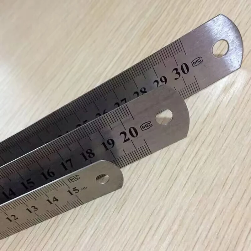 15/20/30/50cm 6/8/12/15 polegada regra métrica régua de aço inoxidável metal reto régua precisão dupla face régua