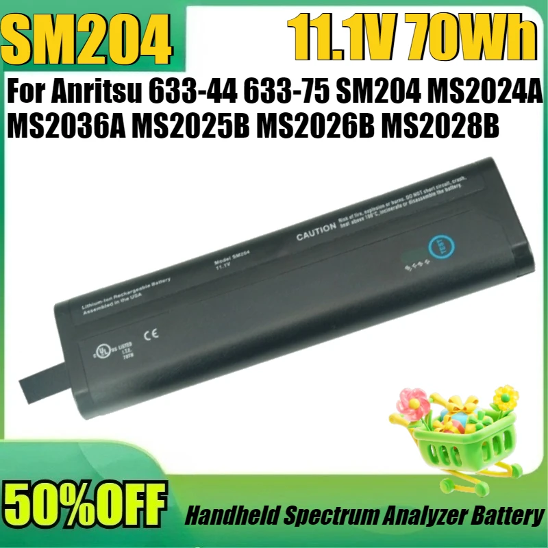 

Для Anritsu 633-44 633-75 SM204 MS2024A MS2036A MS2025B MS2026B MS2028B для HP VA7100 для JDSU MTS-6000 Li204SX-66A аккумулятор
