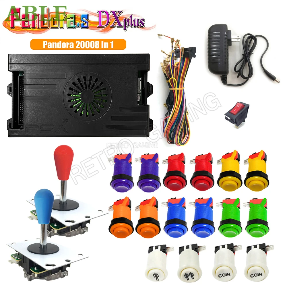 Pandora Saga Box DX Plus 20008 In 1 DIY Kit 5Pin Joystick Happ Style Push Button Arcade Game Console Cabinet for Bartop Machine