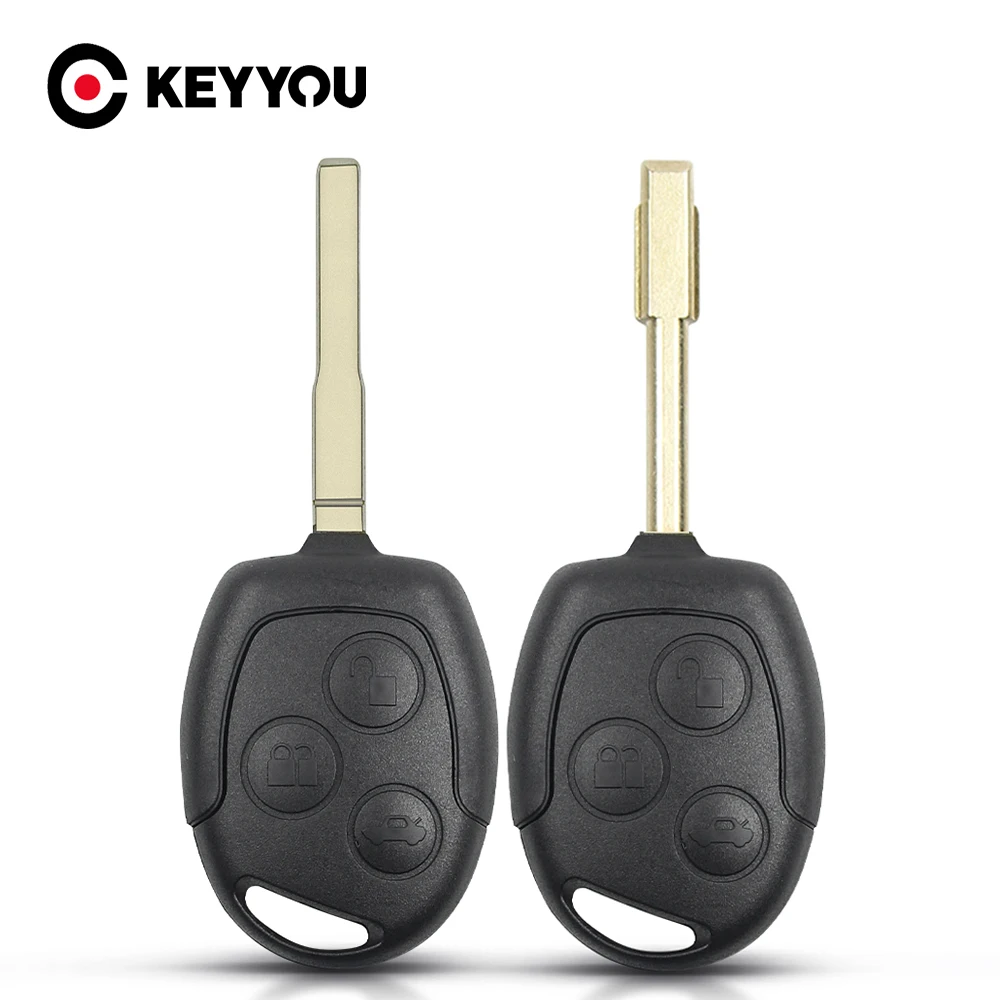 

KEYYOU New Replacement For Ford Mondeo Focus 2 3 Festiva Fiesta Transit Key FO21 HU101 Blade 3 Button Remote Car Key Case Shell