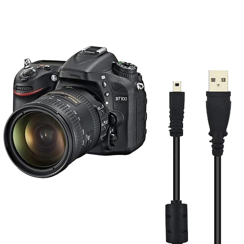 ●USB Data Cable Camera Data Pictures Video Sync Transfer Cables 8pin 150cm for Nikon Olympus Pentax Sanyo