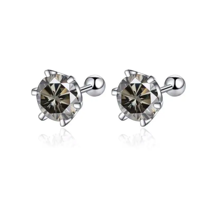 0,3-2CT Moissanit-Ohrringe 925 Sterling Silber Rundschliff Ohrstecker Piercing-Ohrringe für Männer und Frauen Feiner Schmuck – Detail 9