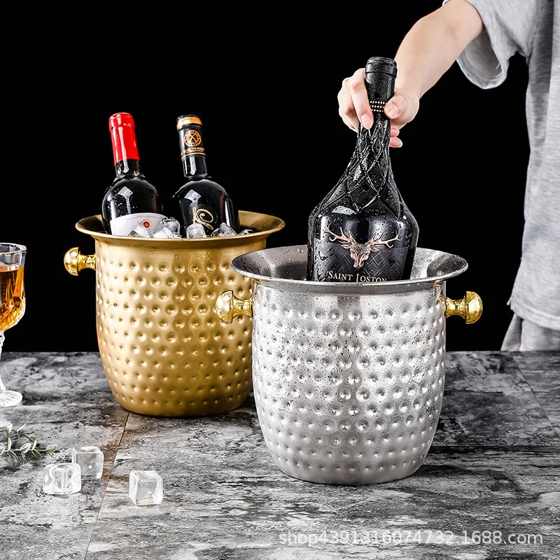 

Stainless Steel Champagne KTV Bar European Ice Horn Beer Ice t Chilled Wine Ice Bucket