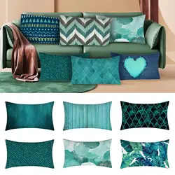 1PC Home Decor fodera per cuscino Protector Teal Blue rettangolare lombare federa per cuscino 30x50cm