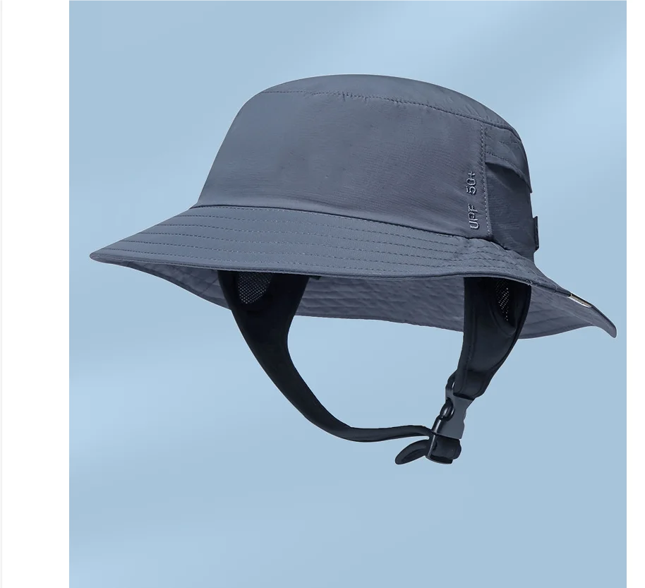 Topi Surf Indo Surfing, topi Backet dengan tali dagu Kitesurf nelayan olahraga air matahari Pria Wanita uniseks melindungi telinga
