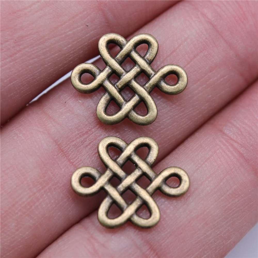 WYSIWYG 20pcs 17x14mm 2 Colors Chinese Knot Charms Pendants For Jewelry Making Earring Making