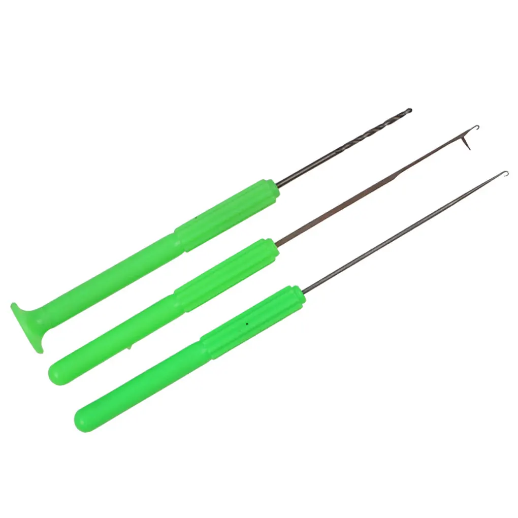 3 Pieces Fishing Baiting Needle Hook Outdoor Portable Weaving Knitting Fish Bait Professional Beginner DIY Boilie