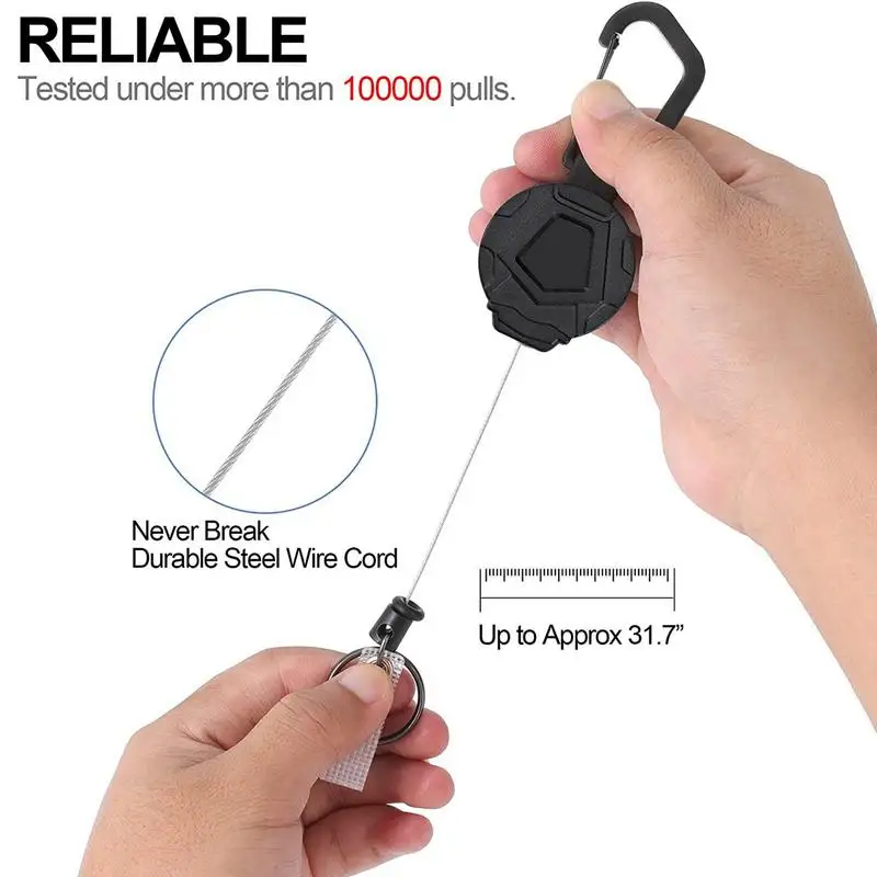 Retractable Pull Badge Reel Metal ABS ID Lanyard Name Tag Card Badge Holder Reels Recoil Belt Key Ring Chain Clips Bag Keychain