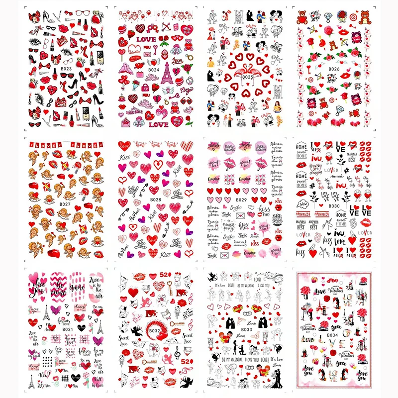 3D  Lips Nail Art Stickers Sexy Hot Lips Girl Slider Self-adhesive Manicure Nail Art Supplies DIY Manicure Accessories