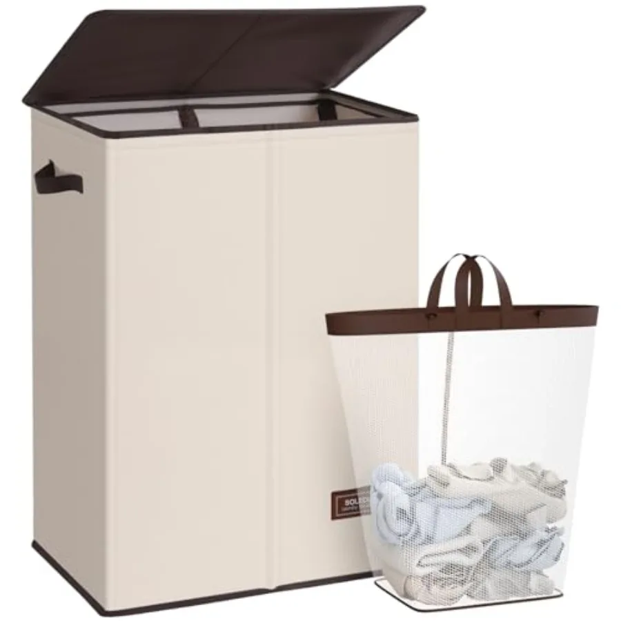 

Корзина для белья с крышкой, большая и высокая, складная, с мешком, съемная, легко переносимая, для грязного белья