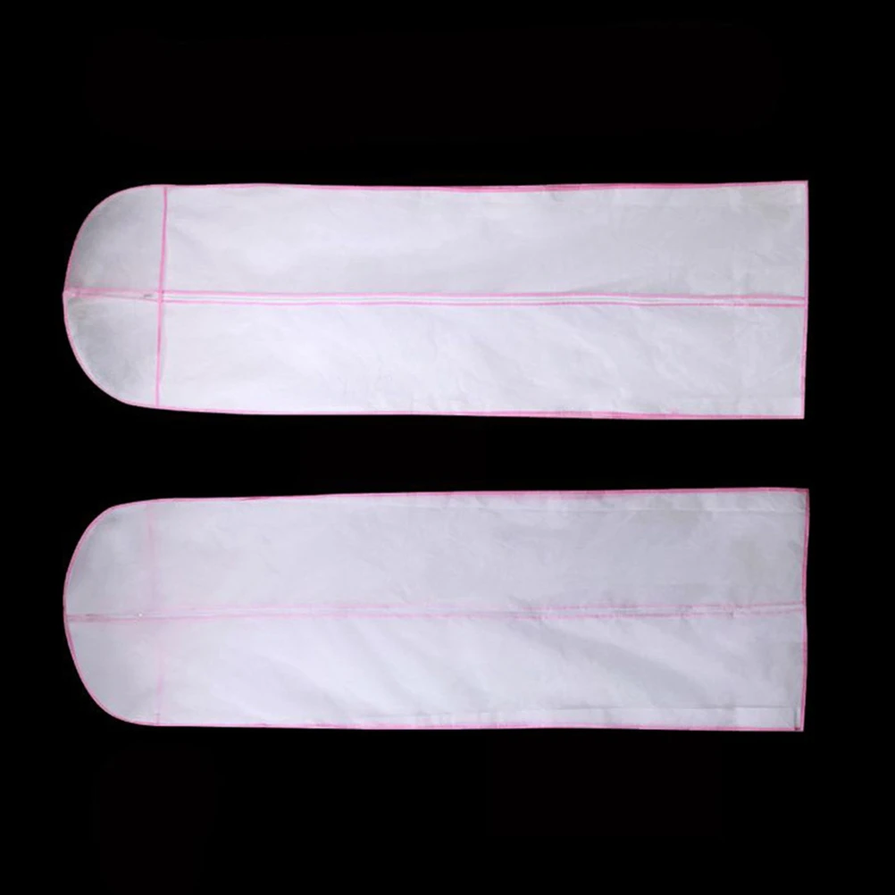 

1pc Wedding Dress Cover Garment Cover Bag Dust Proof Clothes Protector 150Cm Long Non-Woven Fabric Anti-Dust Moth Resistant