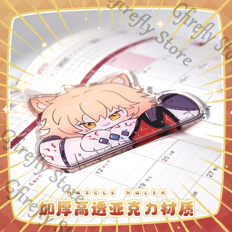 Anime Ruler Acrylic Mydei Muscle Straightedge Stationery Colleagues High Quality Q Version Pectorales Honkai: Star Rail Gift