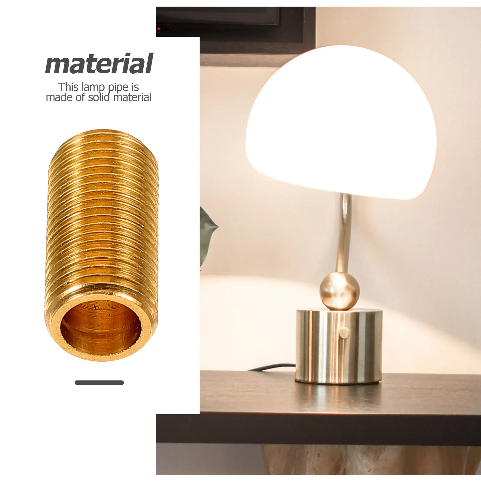 

8 Pcs Pipe Full Threads Hollow Hardware Connector Lamp Hardware Copper Tube 20mm DIY Connector For Lamp Repairing Part