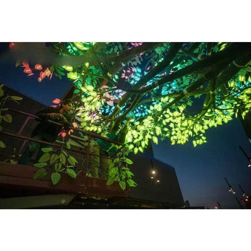 Árbol de luz centelleante grande Artificial para jardín grande, decoración de paisaje, árbol LED de Color RGB grande