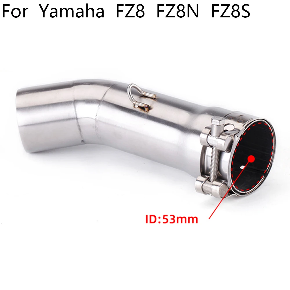 Slip On Middle Pipe For Yamaha FZ8 FZ8N FZ8S Motorcycle Exhaust Modify Stainless Steel Mid Link Tube Connect Muffler