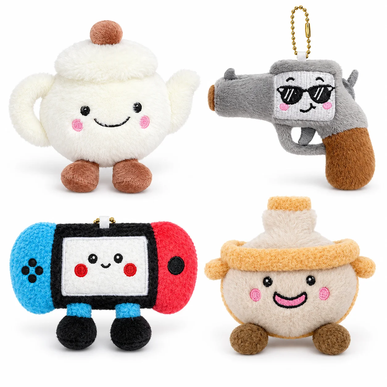 Cartoon Household Item Plush Keychain Cute Game Console Stuffed Toy Pendant Bag Charm Creative Gift