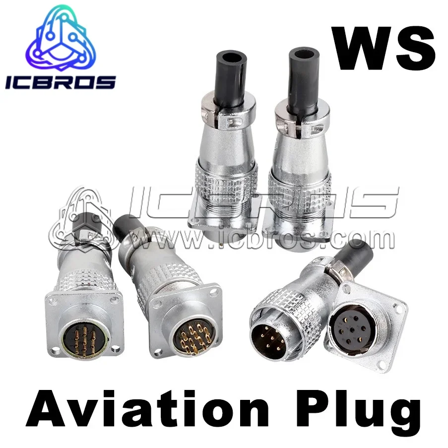 Industrial AviAtion Plug Socket WS16 WS20 WS24 WS28 WS32 WS40 SerieS 3 4 5 9 12 15 Core pins ConneCtor