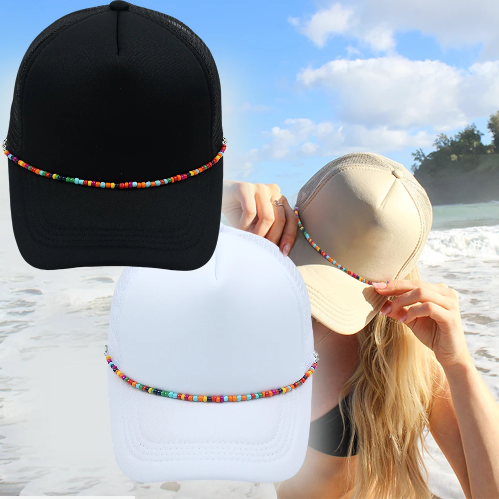 

Colored Chain Blank Trucker Hat Customizable Baseball Cap Beach Net Cap Pinkycolor Summer Women Sun Hats Adjustable Unisex