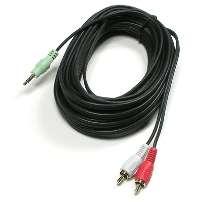 Coms AV0360 stereo RCA 2 wire cable 3 pole 10M