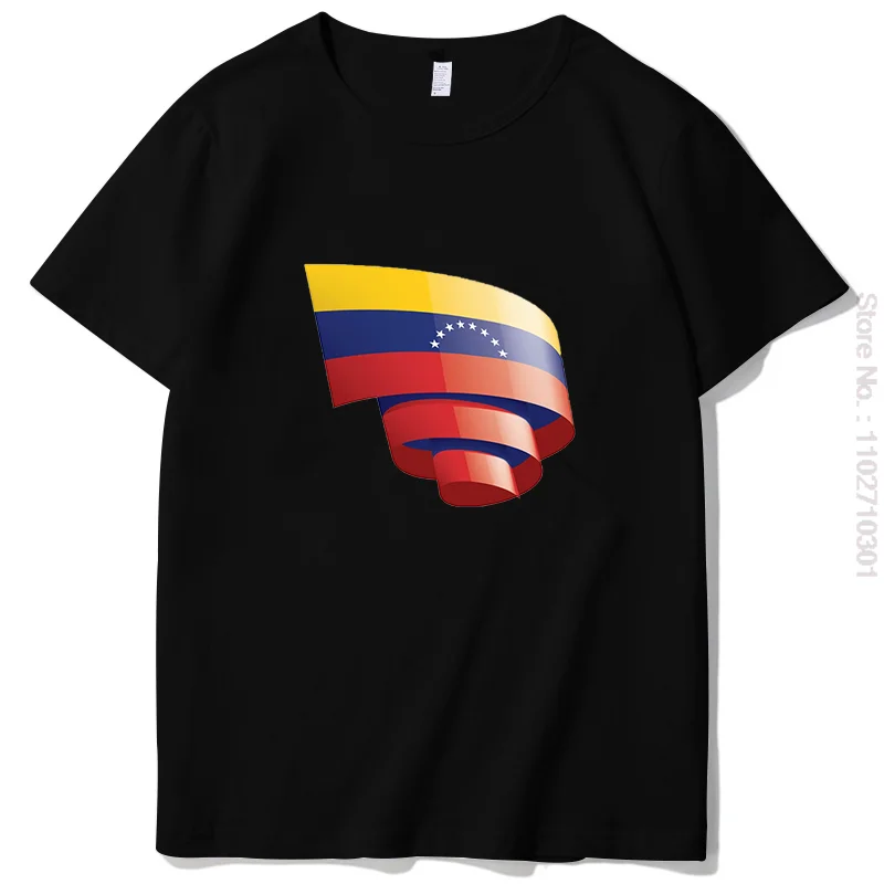 Curled Venezuela Flag Venezuelans Day Graphic T Shirts Short Sleeve t-shirt Tees Tops O-neck T-shirt Summer Men\'s Clothing