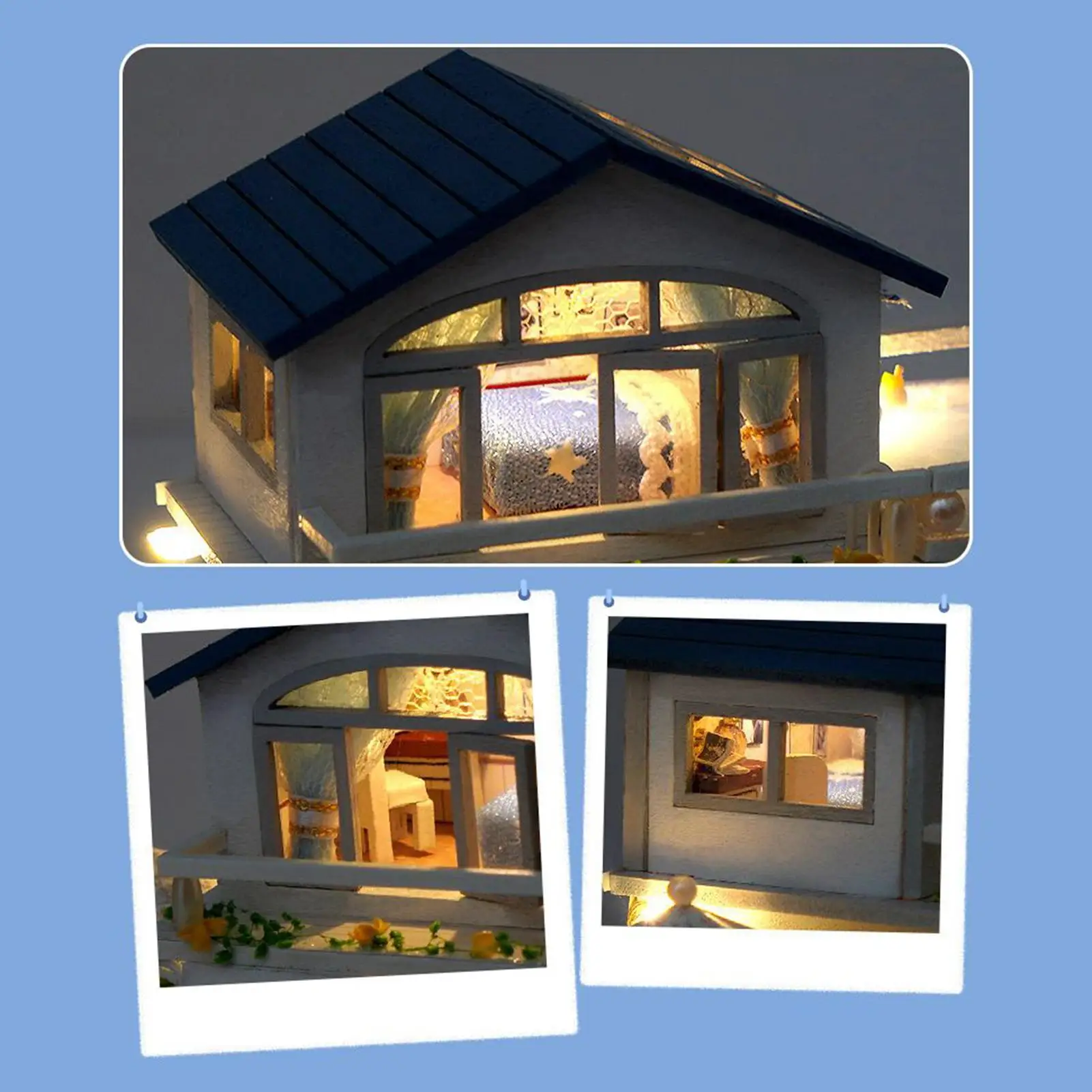 Casa de madera de Navidad - Mini casa - Decoración navideña - Soporte de luz LED de té de Navidad - España Casa de madera de Navidad - Mini casa - Decoración navideña - Soporte de luz LED de té de Navidad - España