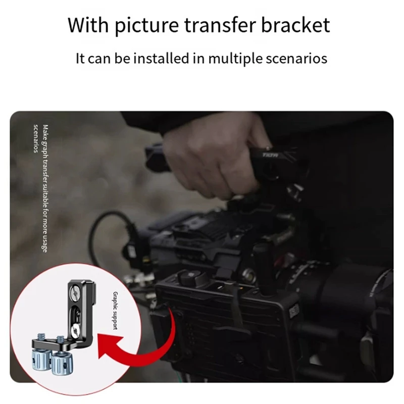 A21I-1/4 Braket L Dudukan Transmisi Sekrup dengan Dudukan Sepatu Dingin untuk Dudukan TRANSMISI DJI TX untuk Sangkar Kamera DSLR