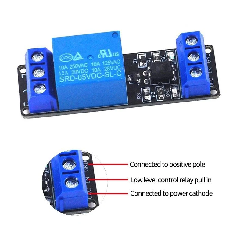 1 Channel 5V 12V 10A Relay Module with Optocoupler Low level trigger PLC control drive board